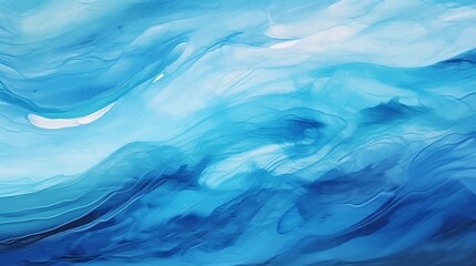 Abstract art background navy blue colors,Watercolor painting on canvas with turquoise pattern of sea waves,Fragment of artwork on paper with wavy line and gradient