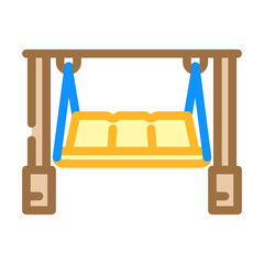 porch swing outdoor furniture color icon vector. porch swing outdoor furniture sign. isolated symbol illustration