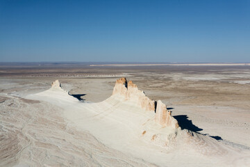 Stunning Mangystau landscape, Kazakhstan. Ak Orpa pinnacles view