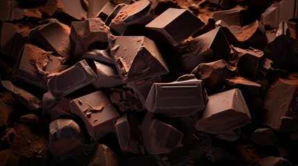Obraz premium intense dark chocolate pieces