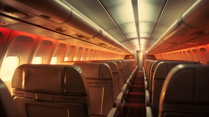 diffused blurred aircraft interior