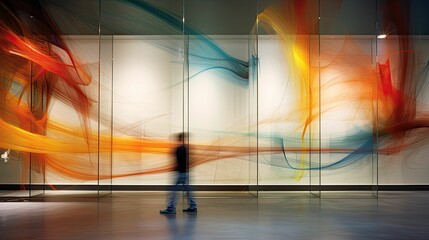 Obraz premium design blurred interior with art