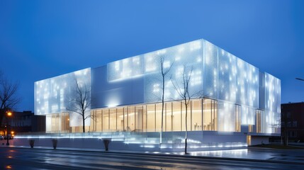 Obraz premium building commercial exterior lighting