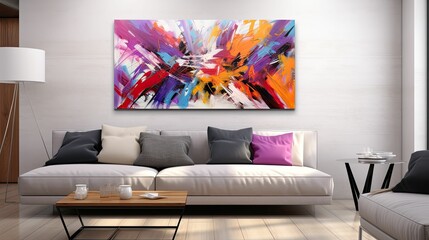 bold blurred interior modern painting