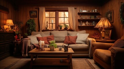 wooden interior of home