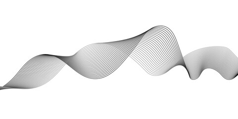 Abstract modern dynamic seamless black wavy line vector background, smooth wave lines element swoosh speed wave lines modern stream background. Curved wavy lines tech futuristic motion background.