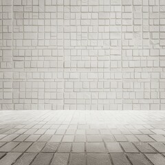 Fototapeta premium white brick wall and floor