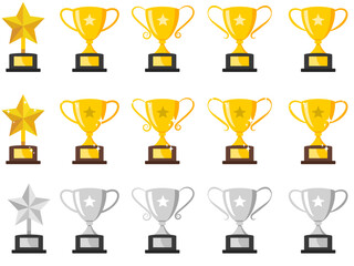 Trophy design color icon collection about awards and awards