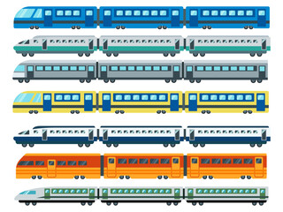 Locomotive, Shinkansen and train silhouette illustration collection