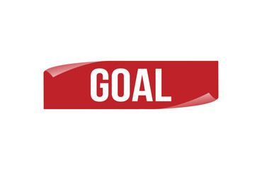 Red banner Goal on white background.