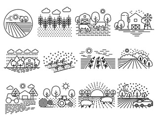vector icon collection about agriculture