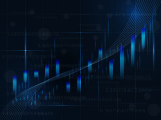 Graphic vector illustration of charts and stock prices in investment and business