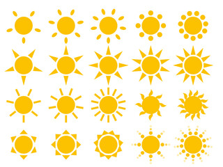 Sun symbol sign icon vector collection