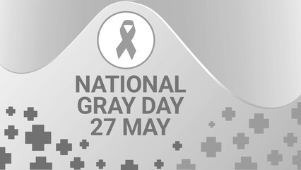 National Gray Day web banner design illustration 