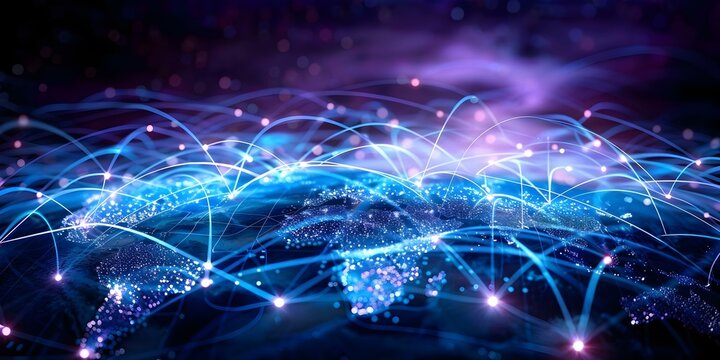 Business application technology connecting global internet users for digital marketing and finance. Concept Digital Marketing, Finance, Business Applications, Global Connectivity, Technology