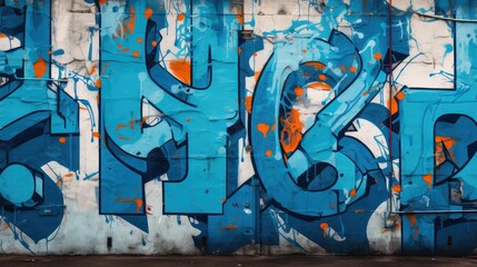 graffiti numbers blue