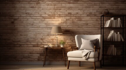 cozy blurred interior brick wall