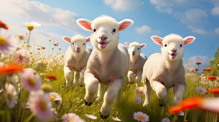 Fototapeta premium wool lamb sheep farm