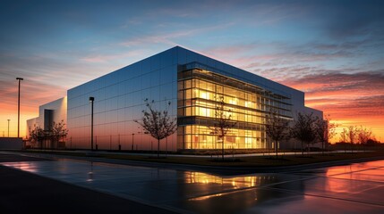 Obraz premium building data center light