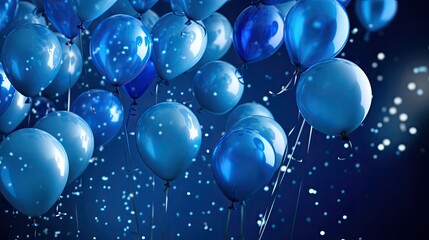 shiny blue party balloons