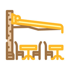 outdoor seating street cafe color icon vector. outdoor seating street cafe sign. isolated symbol illustration