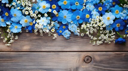 rustic blue floral border