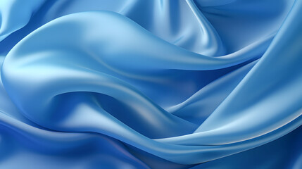 Obraz premium Blue silk fabric smooth satin texture very delicate. A very lightweight viscose fabric with rich drapery and a smooth texture with a subtle matte sheen. background texture, pattern.