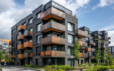 Fototapeta premium A modern apartment building in the city