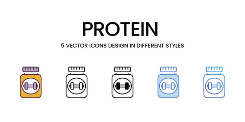Protein  Icons different style vector stock illustration