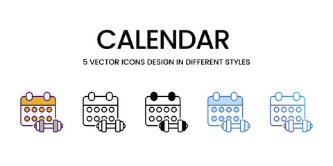 Calendar  Icons different style vector stock illustration
