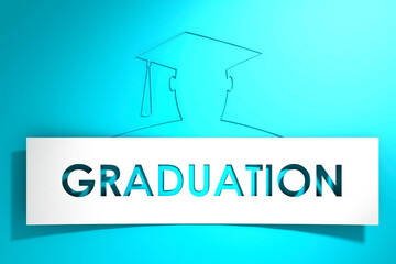 Graduation banner with blue background