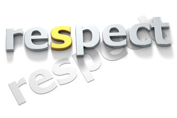Respect word isolated on white background