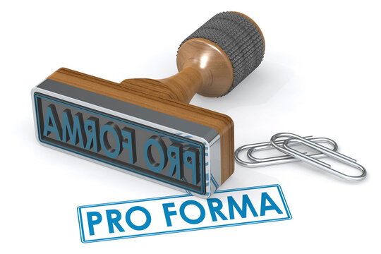 Rubber stamp with pro forma word