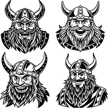 viking with helmet set character
