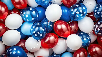 july red white and blue balloon background