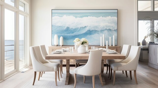 dining blurred coastal interior design