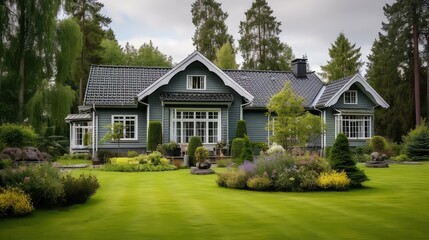 Naklejka premium traditional gray house