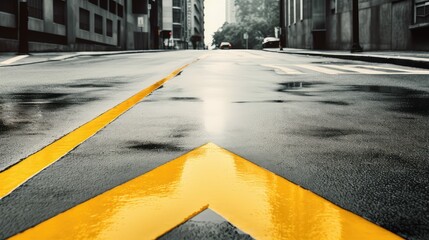 pavement arrow yellow