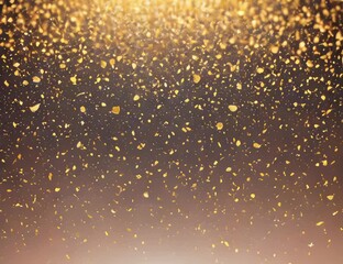 Gold foil leafs gently falling, golden background - Powered by Adobe