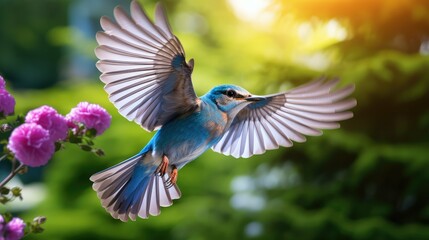 wings blue bird flying - Powered by Adobe