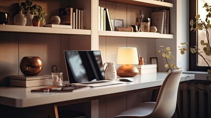 design blurred home office interior