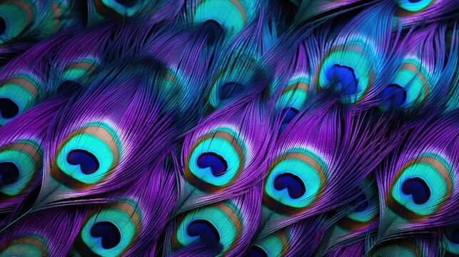 feathers purple teal