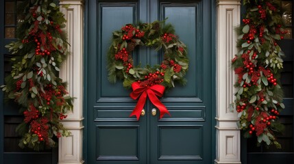 Fototapeta premium ornaments holly sprig