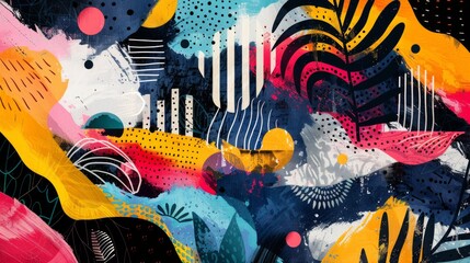 Colourful abstract illustration, inspired wallpaper