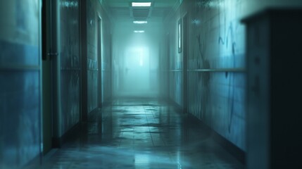 Blurry hospital hallway background