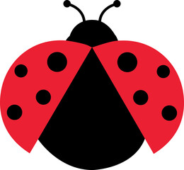 ladybug. Vector dotted or polka dot pattern. Let spring begin. ladybug sign represents protection, resistance, luck and prosperity, but also symbol of senseless violence. on transparent background