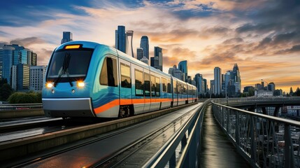 Fototapeta premium sleek seattle light rail