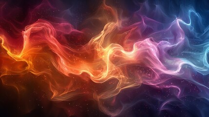 Fototapeta premium A vibrant, abstract representation of energy waves, pulsating with varying frequencies, symbolizing the dynamic nature of vibrations and their connection to intuition.