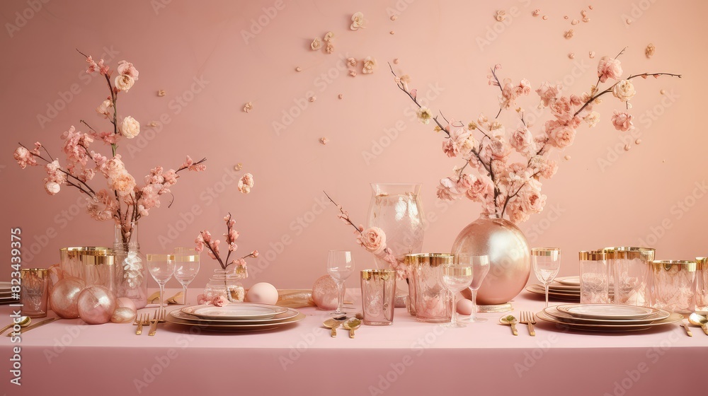 Poster luxurious pink gold background