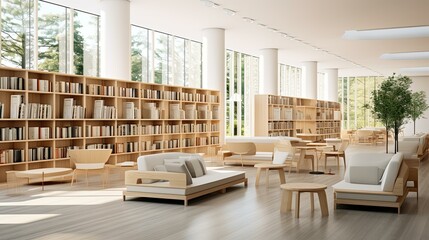 functional library interior